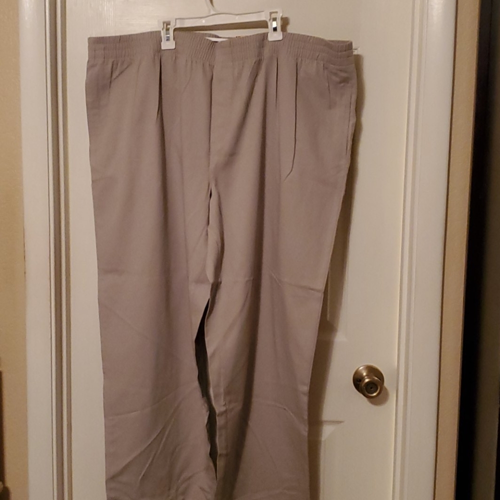 TWO PAIRS Basic Editions pull on khaki pants